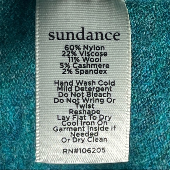 Sundance Catalog Women’s Edwina Henley Sweater Pacific Teal Green Ruffle Size XL - Picture 7 of 9